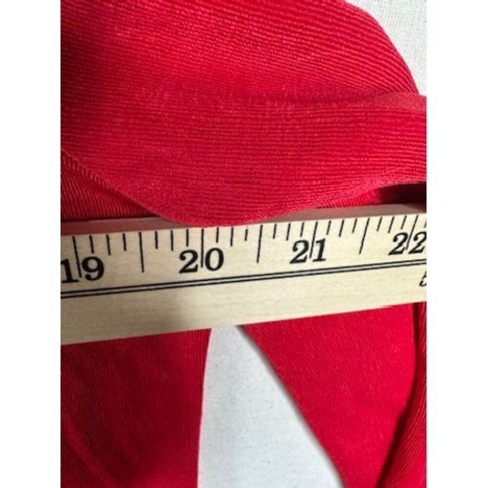 Chico's Cold Shoulder Top 3/4 Sleeve Red Blouse Casual Elegant Size 1 (US 8/10) - Picture 4 of 6